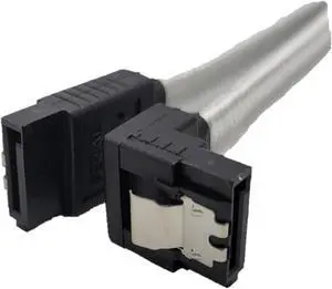 Micro Connectors 20 SATA III Straight to Right Angle Sleeved Cable with Locking Latch 3-Pack (F03-20RASLW-3)