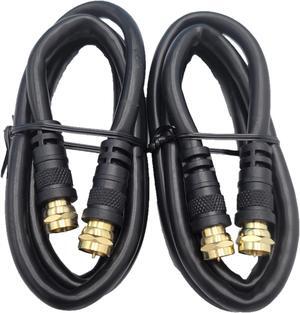 Micro Connectors 3 Feet 18 AWG F-TYPE RG-6 Shielded Coaxial Cable 2-Pack (M60-003F-2P)