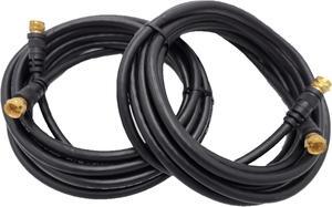 Micro Connectors 12 Feet 18 AWG F-TYPE RG-6 Shielded Coaxial Cable 2-Pack (M60-012F-2P)