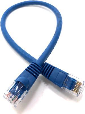 Micro Connectors 1 Foot CAT 6 Molded UTP Snagless RJ45 Networking Patch Cable - Blue 25-Pack (E08-001BL-25)