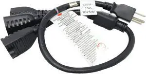 Micro Connectors 30 Inches 1-To-3 Heavy Duty 14 AWG Power Cord Splitter (NEMA 5-15P to NEMA 5-15R x 3) (M05-113YUL-30)