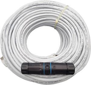 Micro Connectors 200 Feet CAT6 Outdoor-Rated Shielded Ethernet Cable Kit with Waterproof Coupler - White (E08-200WOU-KT)