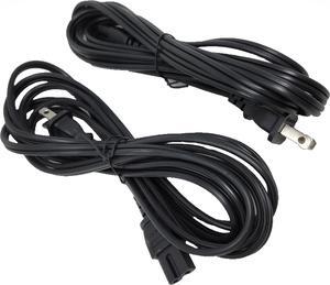 Micro Connectors 10 Feet 2-Prong Polarized Notebook (18AWG) Power Cord NEMA 1-15P To C7 (2-Pack) (M05-125S10-2P)