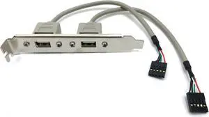 USB 2.0 2 Ports PC Expansion Slot Bracket Motherboard High Speed Type A Female x 2 to MPC-5 5 Pin x 2 for ATX External Cover Case Main Board MB PC