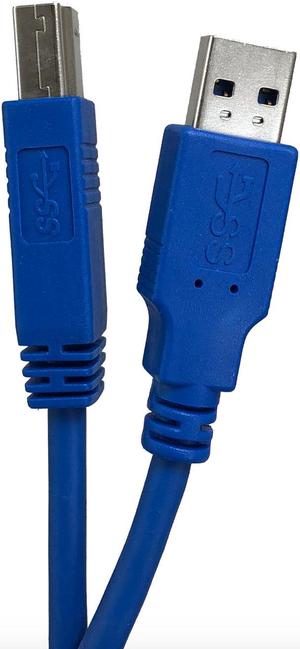 Micro Connectors 3 Feet USB 3.0 USB-A Male to USB-B Male Cable (E07-303AB-BL)