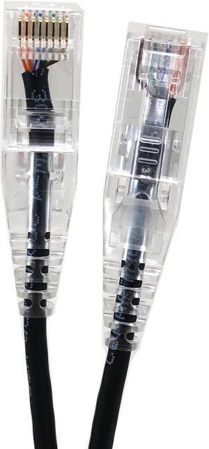 Micro Connectors 1 Foot Ultra Slim Cat6 Patch Cable (Black) (E08-001B-SLIM)