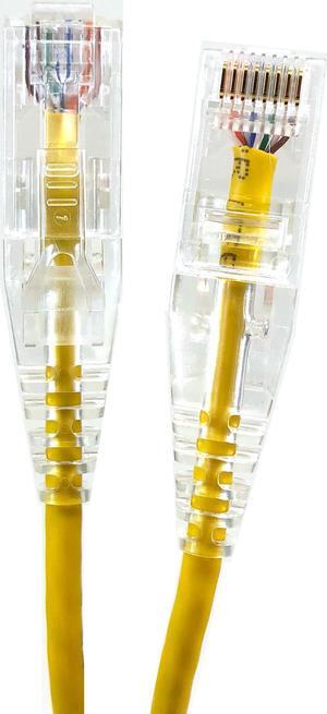 Micro Connectors 3 Feet Ultra Slim Cat6 Patch Cable (Yellow) (E08-003Y-SLIM)