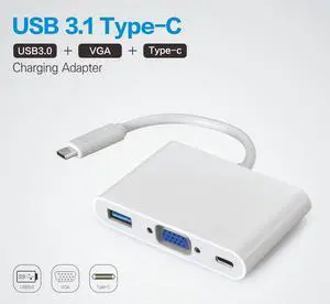 Micro Connectors USB-C to VGA Multiport Adapter - White (USB31-UCVGAU3)
