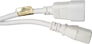 Micro Connectors 6 Feet AC Power Extension Cord 18AWG (C13 to C14) White (M05-113EULW)