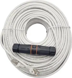 Micro Connectors 200 Feet CAT6A Industrial Outdoor-Rated Shielded Ethernet Cable Kit with Waterproof Coupler (E09-200WOU-KT)