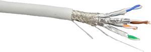 Micro Connectors 250 Feet Cat7 23AWG Solid & Shielded Bulk Ethernet Cable (S/FTP) CMR Riser-rated/White (TR4-580SRWH-250)