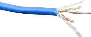 Micro Connectors 1000 Feet CAT6 Plenum Solid Ethernet Bulk (23AWG) Cable-Blue (TR4-560PBL)