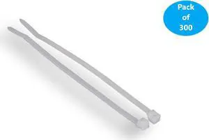 Micro Connectors 14 Inch Cable Zip Tie 50-Lbs Multi-Purpose Self-Locking / Clear (300-Pack) (MSC-214CL-3P)
