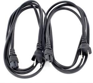 Micro Connectors 1.5 Meter Notebook AC Power Cord 2-Prong (18 AWG) Black 2-Pack (M05-1251.5M-2P)