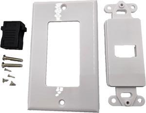 Micro Connectors Single Outlet Female HDMI Wall Plate (White) 5-Pack (FP-1H-5P)