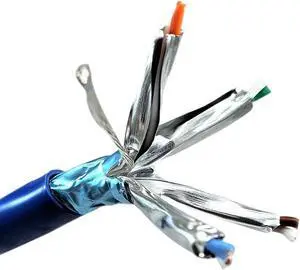 Micro Connectors 250 Feet Cat 6A Stranded & Shielded (F/FTP) CMR Riser Ethernet (26AWG) Cable-Blue (TR4-575BL-250)
