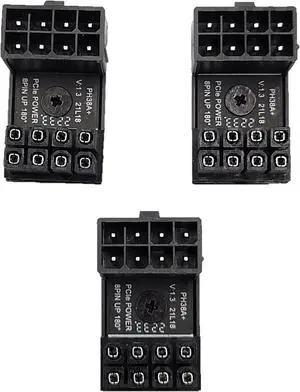 Micro Connectors PCIe 8-Pin 180 Degree Angled GPU Power Adapter, Standard Version (3-Pack) (G08-PCIESTD-3)