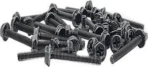 MICRO CONNECTORS 40 Pcs Radiator Screw Set, 6-32 UNC, Mixed 5mm x 20 & 30mm x 20, Black (SCW-WC632)