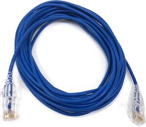 Micro Connectors 15 Feet CAT 6A Ultra Slim Patch 28AWG Cable -Blue (E09-015BL-SLIM)