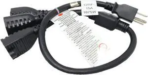 Micro Connectors 14 Inches (1.16ft) 1-To-3 Heavy Duty 14 AWG Power Cord Splitter (NEMA 5-15P to NEMA 5-15R x 3) (M05-113YUL-14)