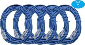 MICRO CONNECTORS 100 Feet Cat 6A Ultra Slim Patch (28AWG) Cable (Blue) (E09-100BL-SL5)