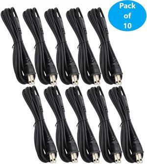Micro Connectors 6 ft. 18 AWG 2-Prong Notebook/TV/Power Cord, UL Approved -Black (10-Pack) (M05-125-10P)