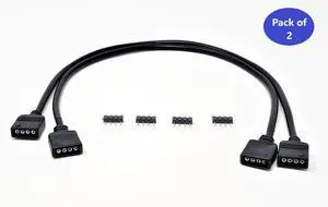 Micro connectors 30cm RGB Extension Cable with Male Pins / 2-Pack (F04-RGB0130-2P)