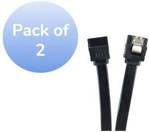 Micro connectors 20 Inches SATA III Straight Cable with Locking Latch (Black, 2 pack) (F03-05MSSB-2)