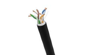 Micro Connectors 1000 Feet CAT5e Outdoor Direct Burial Ethernet Cable  (24AWG) UTP Solid- Black (TR4-550B-DB)