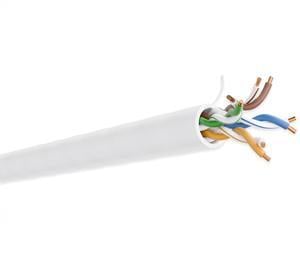 Micro Connectors 1000 Feet CAT 5e Plenum Solid Ethernet 24AWG Bulk -White Cable (TR4-550PW)