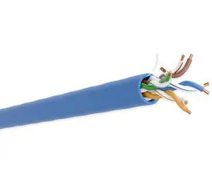 Micro Connectors 1000 Feet CAT 5e Plenum Solid Ethernet 24AWG Bulk -Blue Cable (TR4-550PBL)