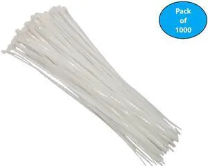 Micro Connectors 8 in. Cable Zip Tie 40 lbs. Multi-Purpose Self-Locking Clear (1000-Pack) (MSC-201-10P)