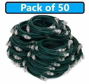 MICRO CONNECTORS 7 Feet Cat 6A Ultra Slim Patch Cable (28AWG) Green 50-Pack MICRO CONNECTORS 7 Feet Cat 6A Ultra Slim Patch Cable (28AWG) Green 50-Pack