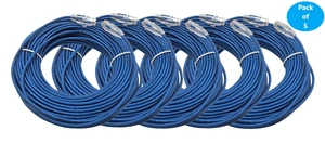 MICRO CONNECTORS 100 Feet Ultra Slim Cat6 Patch Cable (Blue) 5-Pack MICRO CONNECTORS 100 Feet Ultra Slim Cat6 Patch Cable (Blue) 5-Pack
