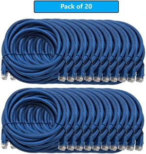 MICRO CONNECTORS 14-feet Cat 6 Molded Snagless UTP RJ45 Networking Patch Cable - Blue - 20 Pack MICRO CONNECTORS 14-feet Cat 6 Molded Snagless UTP RJ45 Networking Patch Cable - Blue - 20 Pack