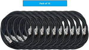 MICRO CONNECTORS 50 Feet CAT6 Ultra Slim Patch Cable (28AWG) Black 10-Pack MICRO CONNECTORS 50 Feet CAT6 Ultra Slim Patch Cable (28AWG) Black 10-Pack