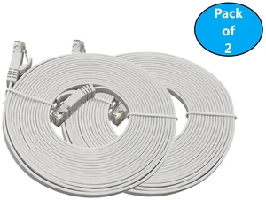 MICRO CONNECTORS 75 Feet Cat 6 Flat (30AWG) Cable with 20 Cable Clips (White) 2-Pack (E08-075FLW-2P) MICRO CONNECTORS 75 Feet Cat 6 Flat (30AWG) Cable with 20 Cable Clips (White) 2-Pack (E08-075FLW-2P)