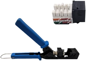 MICRO CONNECTORS Keystone Jack Termination Tool + Cat6A Keystone Jacks 50-Pack Black (FRT-60B-KST50) MICRO CONNECTORS Keystone Jack Termination Tool + Cat6A Keystone Jacks 50-Pack Black (FRT-60B-KST50)