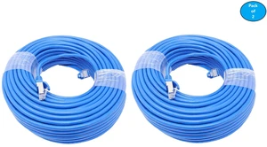 MICRO CONNECTORS 50 Feet Cat 7 (S/FTP) Double Shielded Ethernet (26AWG) Cable 2-Pack (Blue) (E11-050BL-2P) MICRO CONNECTORS 50 Feet Cat 7 (S/FTP) Double Shielded Ethernet (26AWG) Cable 2-Pack (Blue) (E11-050BL-2P)