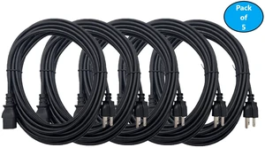 MICRO CONNECTORS 6 Feet Universal AC Power Cord 18AWG (NEMA 5-15P to C13) (Black) 5-Pack (M05-113UL-5P) MICRO CONNECTORS 6 Feet Universal AC Power Cord 18AWG (NEMA 5-15P to C13) (Black) 5-Pack (M05-113UL-5P)
