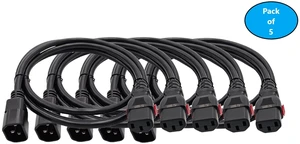 MICRO CONNECTORS 6 Feet Universal Auto-Locking AC Power Extension Cord 17 AWG (C13 to C14) 5-Pack (M05-113EULK-5P) MICRO CONNECTORS 6 Feet Universal Auto-Locking AC Power Extension Cord 17 AWG (C13 to C14) 5-Pack (M05-113EULK-5P)