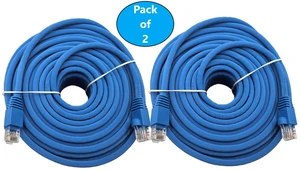 MICRO CONNECTORS 50 ft. Cat 6A 10Gb UTP Ethernet Patch (24AWG) Cable Blue 2-Pack (E09-050BL-2) MICRO CONNECTORS 50 ft. Cat 6A 10Gb UTP Ethernet Patch (24AWG) Cable Blue 2-Pack (E09-050BL-2)