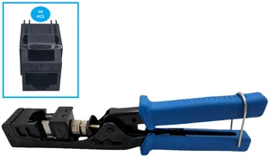 MICRO CONNECTORS Keystone Jack Termination Tool Plus Cat 6 Keystone Jacks in Black 50-Pack (FRT-40B-KST50) MICRO CONNECTORS Keystone Jack Termination Tool Plus Cat 6 Keystone Jacks in Black 50-Pack (FRT-40B-KST50)