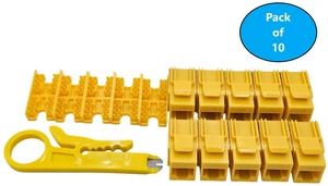 MICRO CONNECTORS CAT6 Unshielded Punch Down Keystone Jack with Tool in Yellow (10-Pack) (FRT-840Y10-T) MICRO CONNECTORS CAT6 Unshielded Punch Down Keystone Jack with Tool in Yellow (10-Pack) (FRT-840Y10-T)