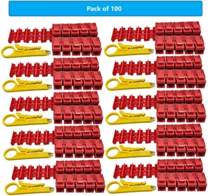 MICRO CONNECTORS CAT6 Unshielded Punch Down Keystone Jack with Tool in Red 100-Pack (FRT-840R100-T) MICRO CONNECTORS CAT6 Unshielded Punch Down Keystone Jack with Tool in Red 100-Pack (FRT-840R100-T)