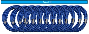 MICRO CONNECTORS 25 Feet CAT 7 (26AWG) Double Shielded (SFTP) RJ45 Snagless Ethernet Cable Blue 10-Pack (E11-025BL-10) MICRO CONNECTORS 25 Feet CAT 7 (26AWG) Double Shielded (SFTP) RJ45 Snagless Ethernet Cable Blue 10-Pack (E11-025BL-10)