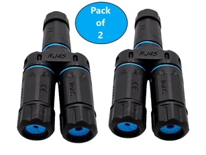 MICRO CONNECTORS Shielded IP68 Waterproof RJ45 Coupler Splitter for Cat8/7/6A/6/5e/5 Ethernet Cables 2-Pack (C20-110L6WPS-2P) MICRO CONNECTORS Shielded IP68 Waterproof RJ45 Coupler Splitter for Cat8/7/6A/6/5e/5 Ethernet Cables 2-Pack (C20-110L6WPS-2P)