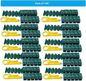 MICRO CONNECTORS CAT6 Unshielded Punch Down Keystone Jack with Tool in Green (100-Pack) (FRT-840G100-T) MICRO CONNECTORS CAT6 Unshielded Punch Down Keystone Jack with Tool in Green (100-Pack) (FRT-840G100-T)