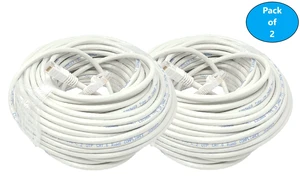 MICRO CONNECTORS 100 Feet Cat 6 Networking Patch (24AWG) Cable 2-Pack (White) (E08-100W-2P) MICRO CONNECTORS 100 Feet Cat 6 Networking Patch (24AWG) Cable 2-Pack (White) (E08-100W-2P)