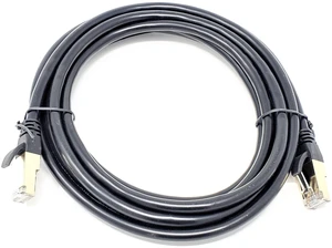 MICRO CONNECTORS 10 Feet Cat 8 SFTP RJ45 Patch 26AWG Cable (Black) (E12-010B) MICRO CONNECTORS 10 Feet Cat 8 SFTP RJ45 Patch 26AWG Cable (Black) (E12-010B)